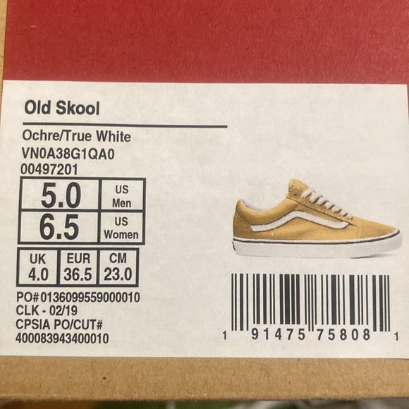 VANS Ochre Mustard Skate Sneakers NWT - Picture 6 of 6